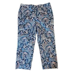 Womens Pendleton 12 Petite Classic Fit Pants Side Zip Paisley